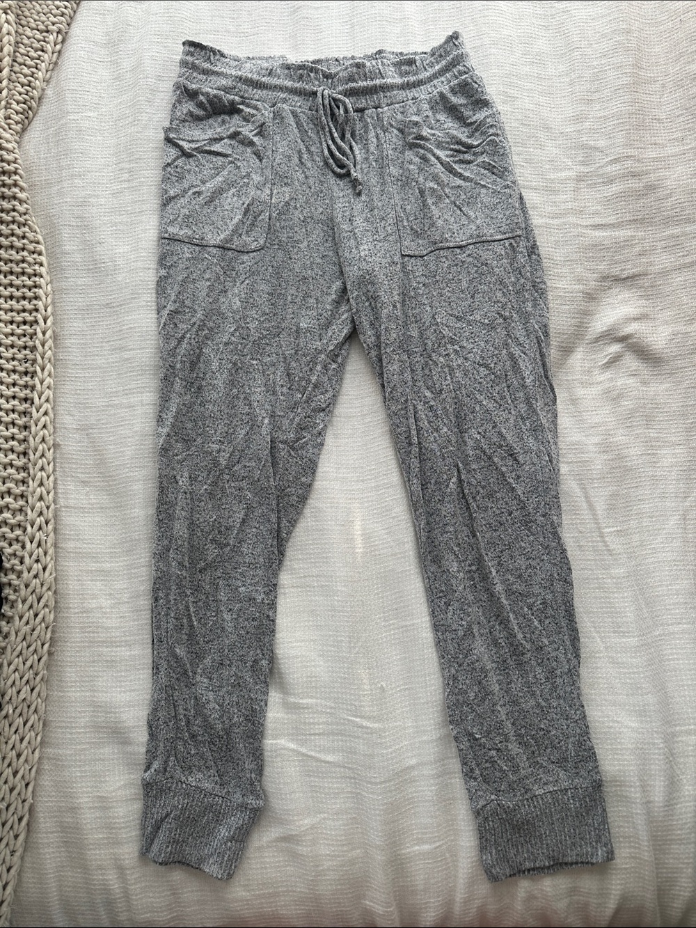 stars above Heather Gray Knit Joggers with Drawstring